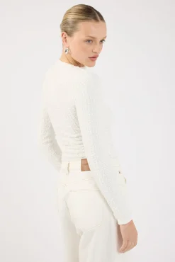 Indiana Lace Long Sleeve Top White