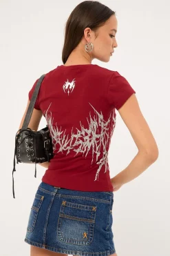 Infernal Baby Tee Burgundy