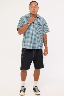 Injection Short Sleeve Shirt Dark Blue