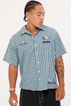 Injection Short Sleeve Shirt Dark Blue
