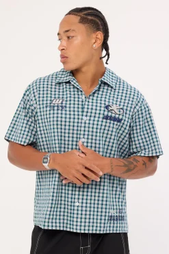 Injection Short Sleeve Shirt Dark Blue