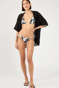 Ink Slice Bikini Bottom Black Print