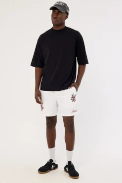 Inked Elastic Waist Short White