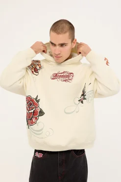 Inked Street Hoodie Ecru