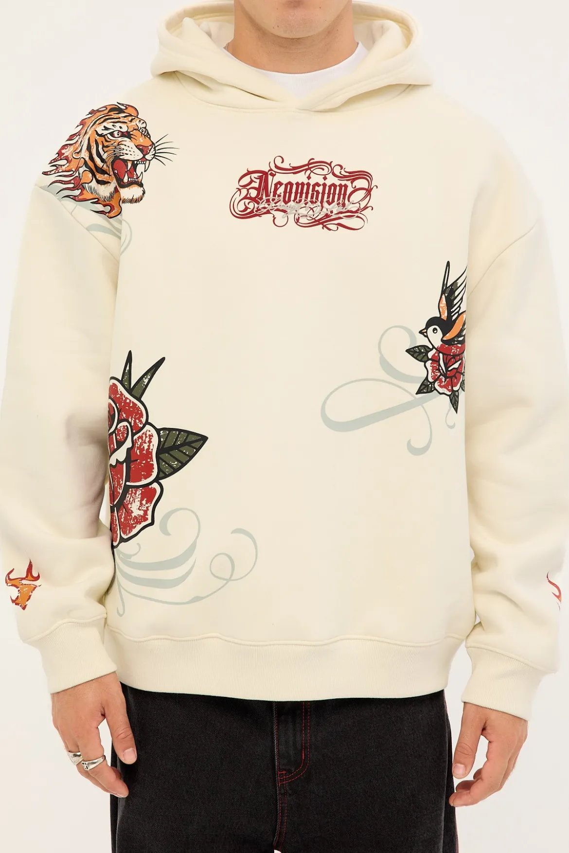 Inked Street Hoodie Ecru