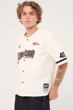 Innings Baseball Oversize Cropped Shirt Off White