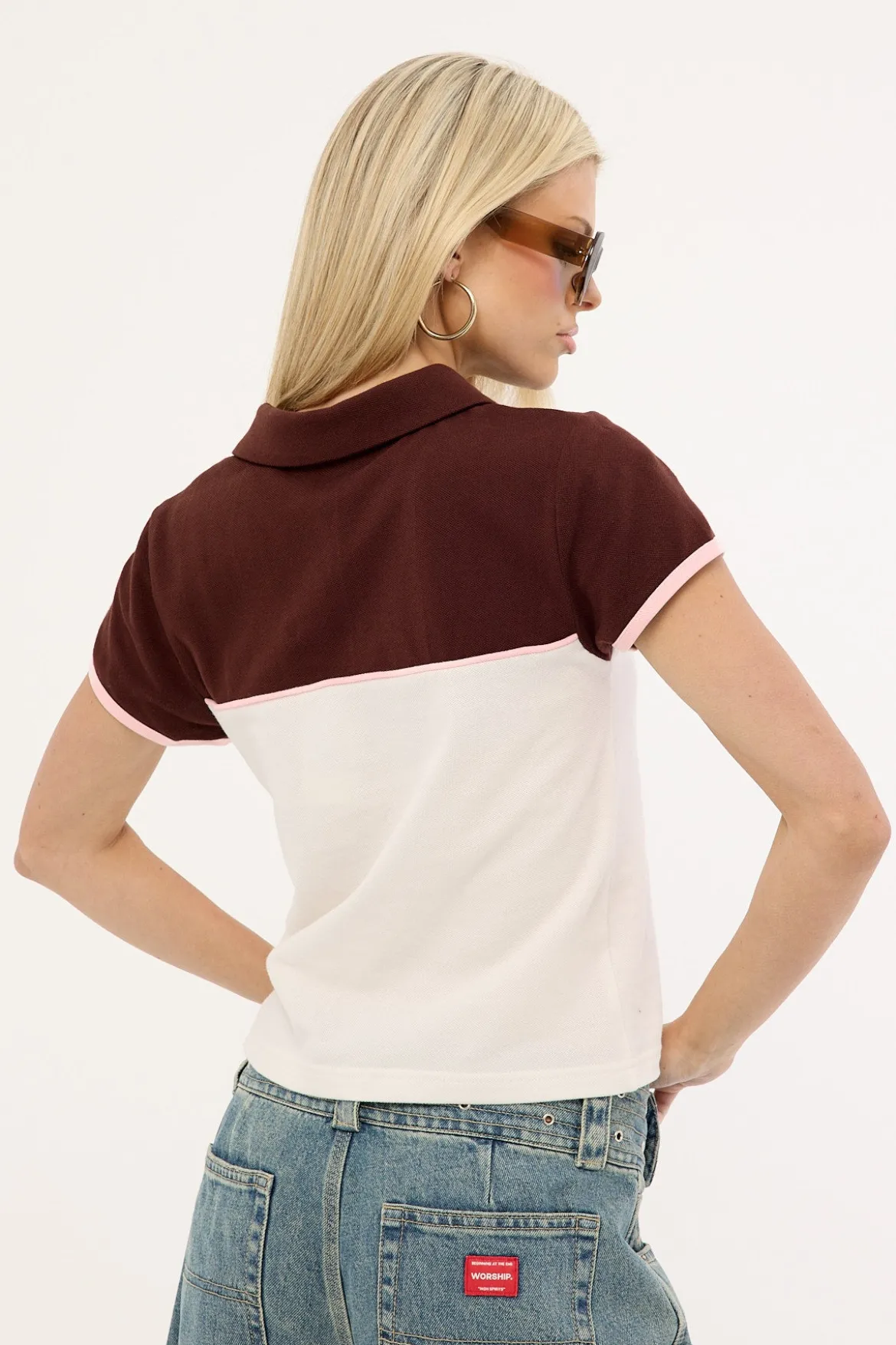 Insert Dad Joke Baby Polo Tee Cream/Choc