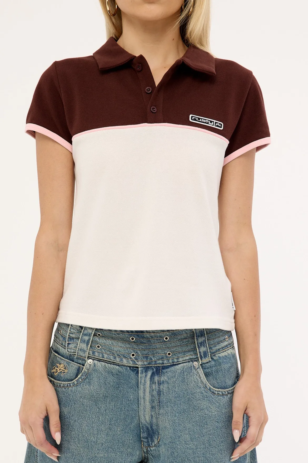 Insert Dad Joke Baby Polo Tee Cream/Choc