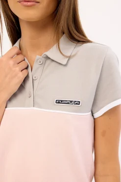 Insert Dad Joke Baby Polo Tee Pink/Grey