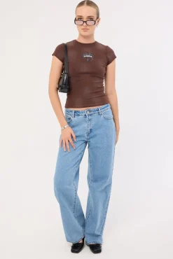 Insignia Baby Tee Washed Brown
