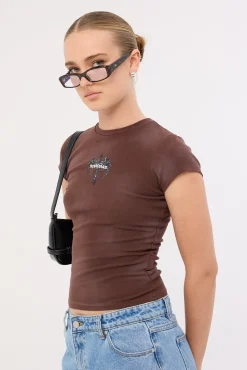 Insignia Baby Tee Washed Brown
