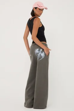 Insignia Cross Straight Leg Sweatpant Washed Grey