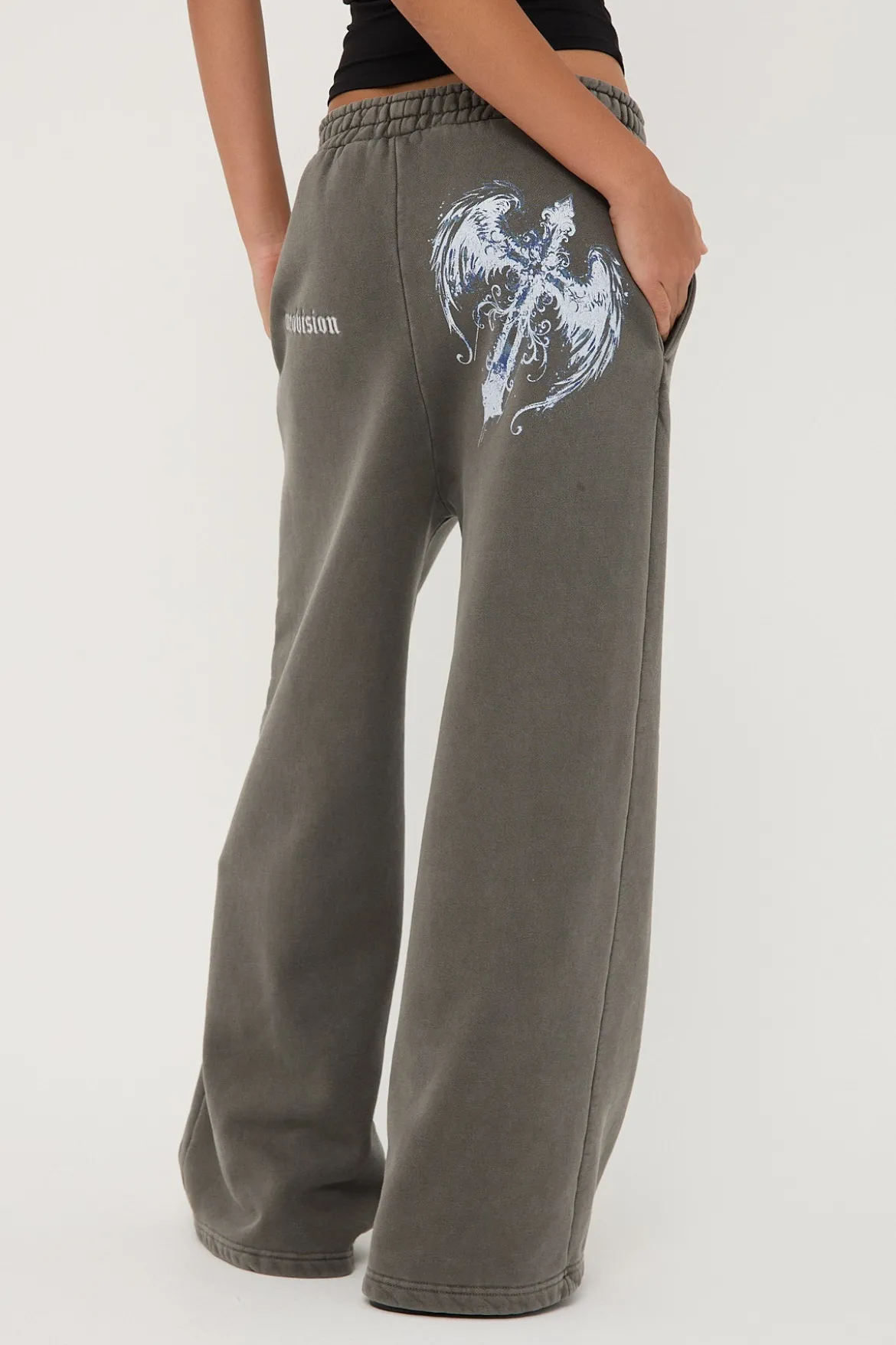 Insignia Cross Straight Leg Sweatpant Washed Grey