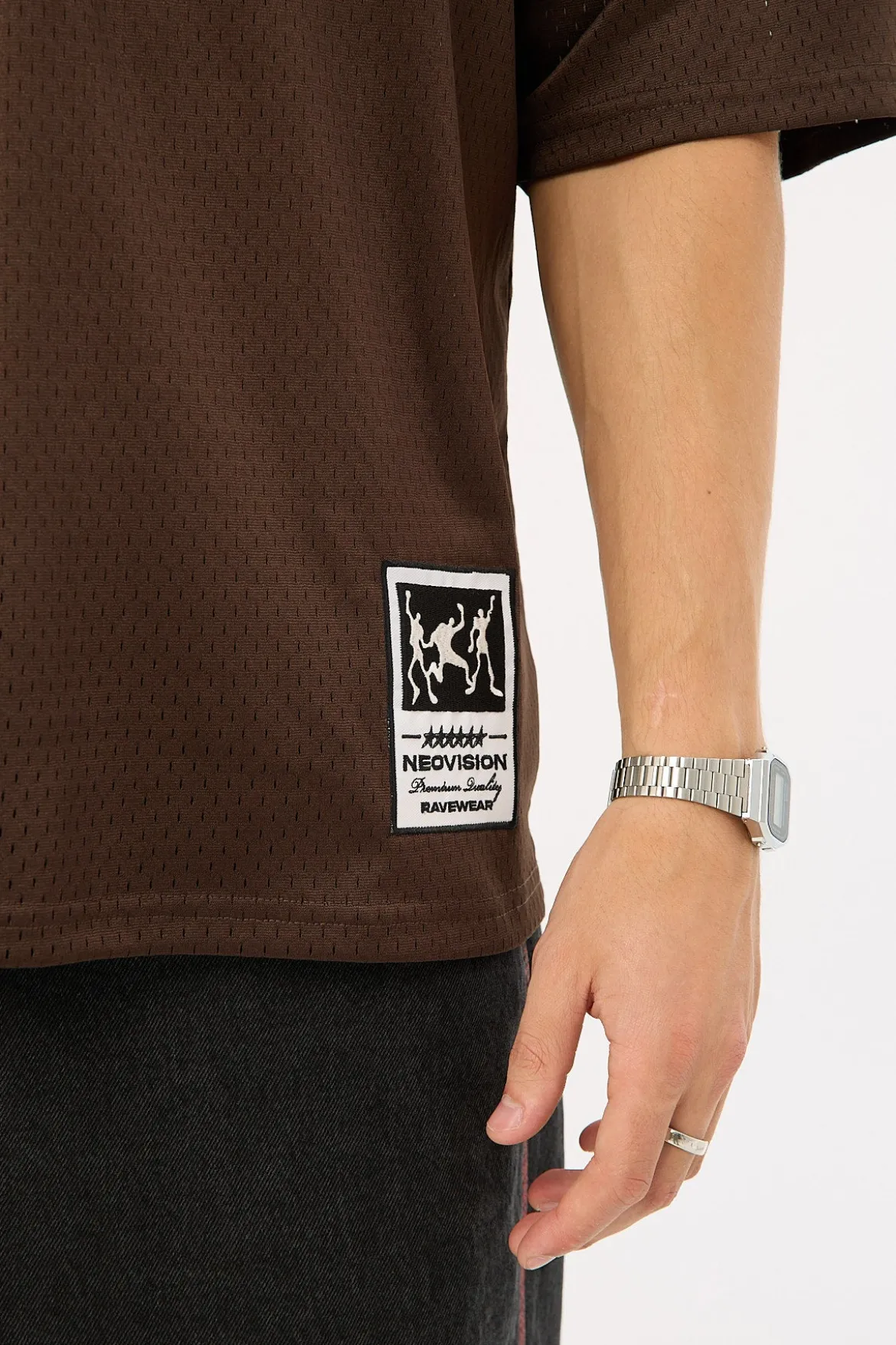 Interval V Neck Jersey Brown