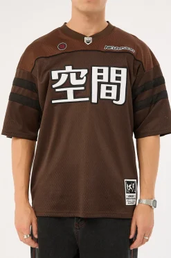 Interval V Neck Jersey Brown
