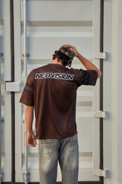 Interval V Neck Jersey Brown