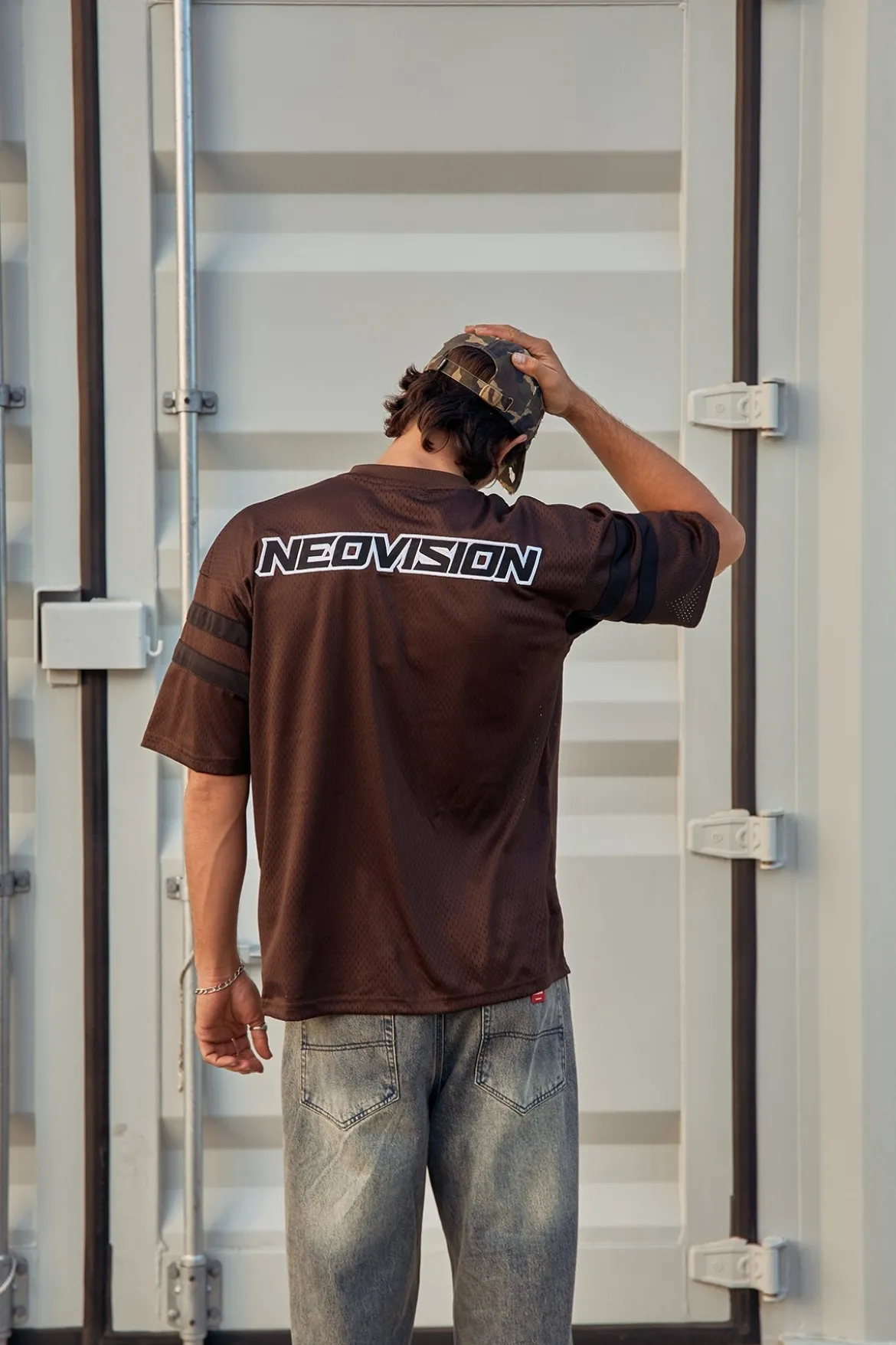 Interval V Neck Jersey Brown