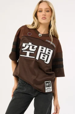 Interval V Neck Jersey Brown