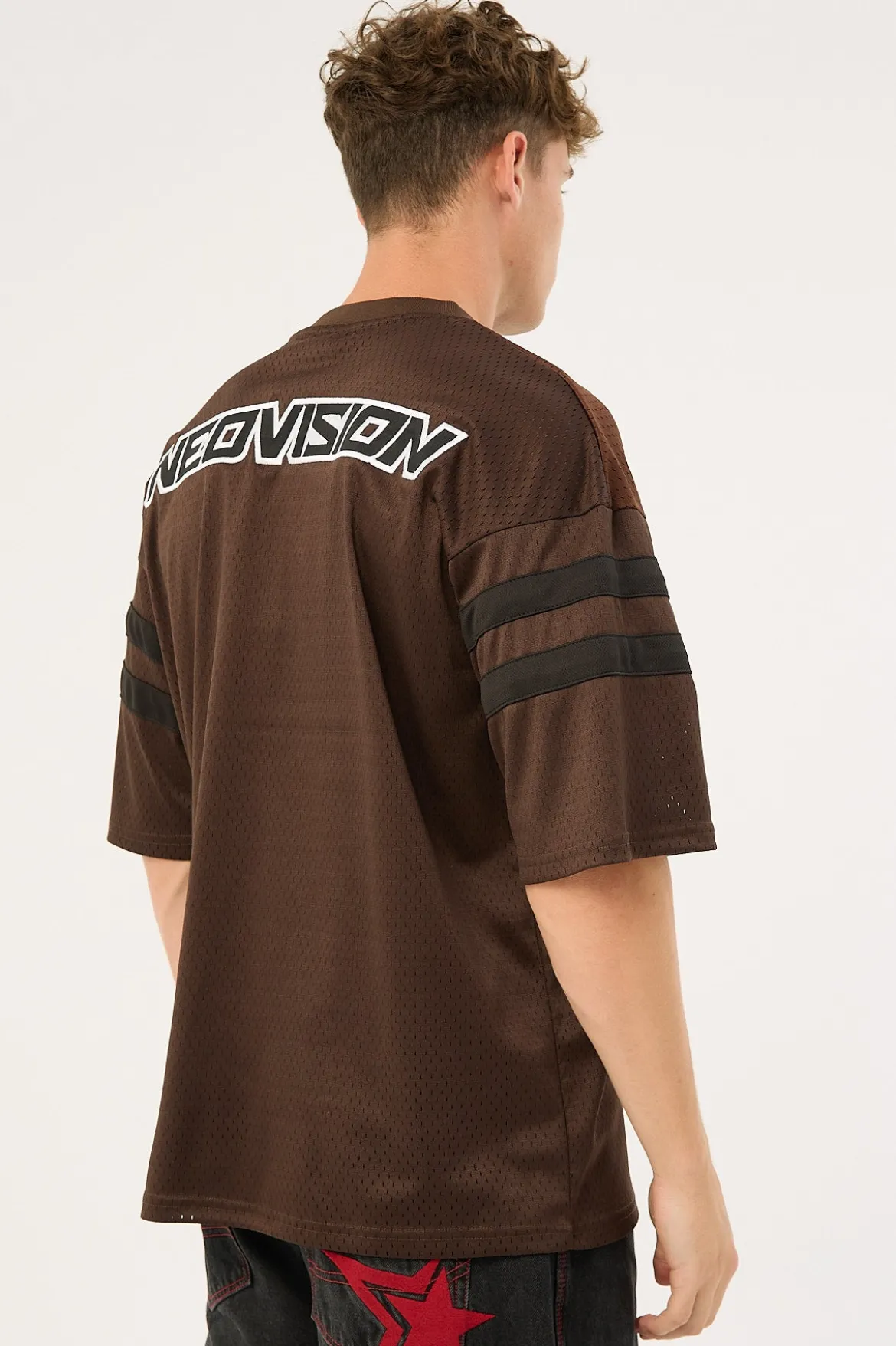 Interval V Neck Jersey Brown
