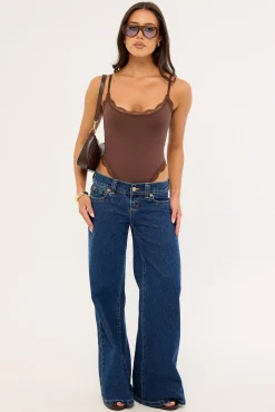 Isa Lace Bodysuit Brown