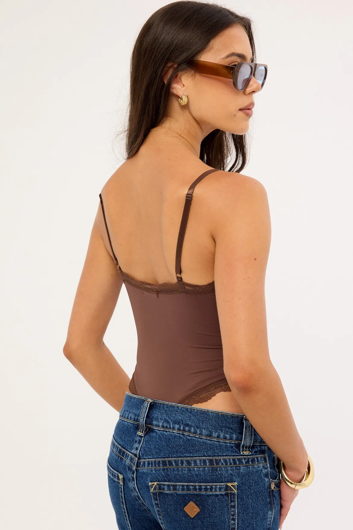 Isa Lace Bodysuit Brown