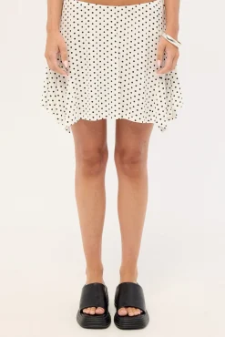 Isabelle Mini Skirt White Polka Dot