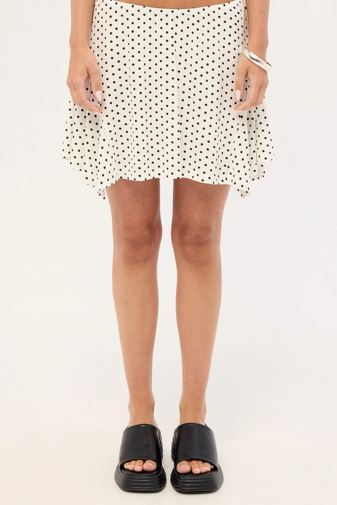 Isabelle Mini Skirt White Polka Dot