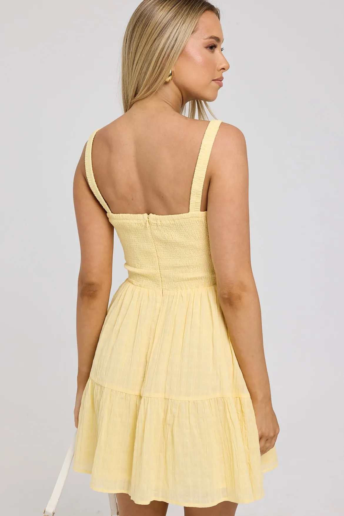 Isola Cotton Mini Dress Lemon