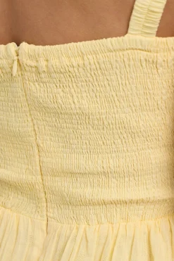 Isola Cotton Mini Dress Lemon