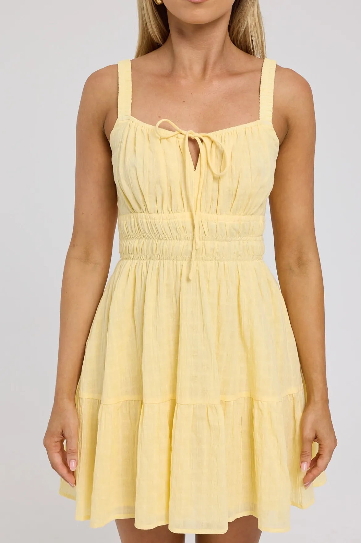 Isola Cotton Mini Dress Lemon