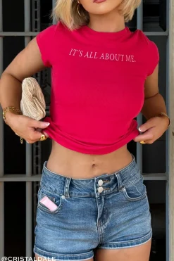 It's All About Me Baby Tee Rasberry