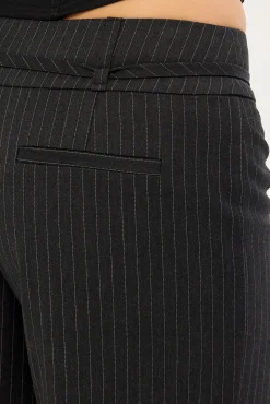 Ivy Pin Stripe Mid Rise Pant Black Stripe