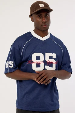 Jackson V-Neck Jersey Navy