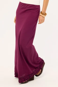 Jada Frill Maxi Skirt Plum