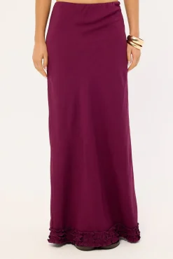 Jada Frill Maxi Skirt Plum