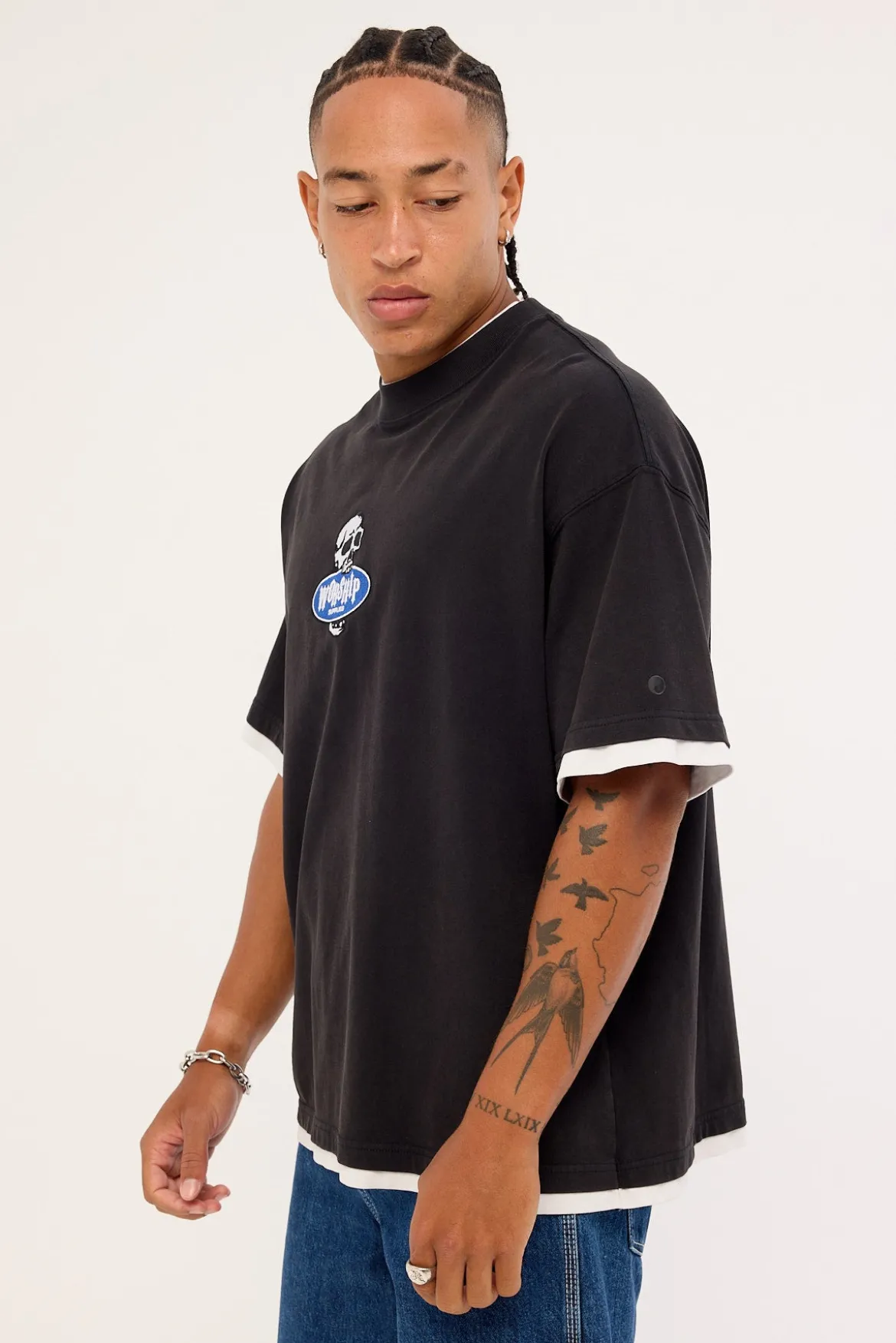 Jaws Oversize Tee Washed Black