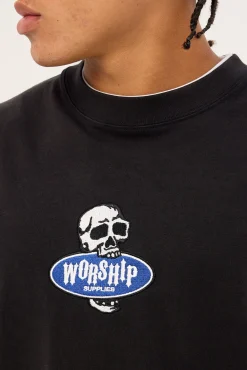 Jaws Oversize Tee Washed Black