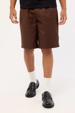 Jaxon Baggy Tailored Short Dark Brown
