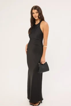 Jayde High Neck Maxi Dress Black