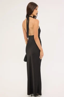 Jayde High Neck Maxi Dress Black