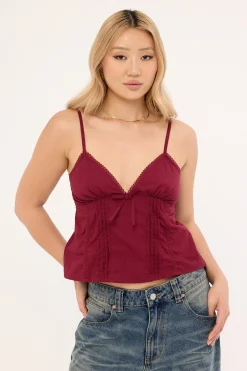 Jepuni Cami Top Burgundy