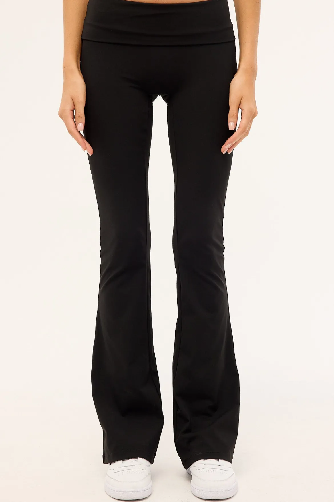 Jersey Mid Rise Flare Black