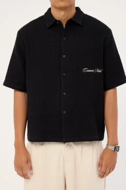 Jett Boxy Cropped Shirt Black