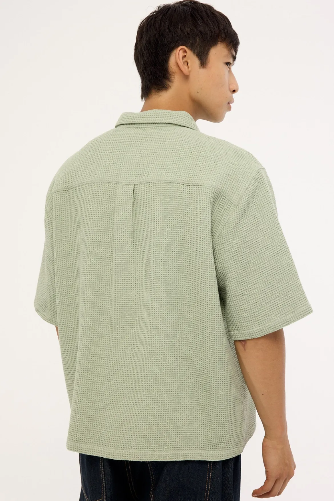 Jett Boxy Cropped Shirt Sage