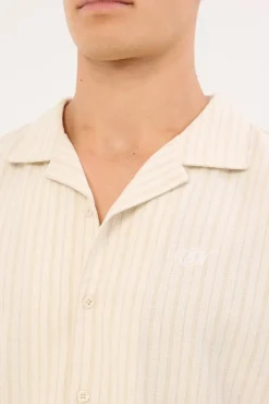Jetty Boxy Resort Shirt Oat Stripe