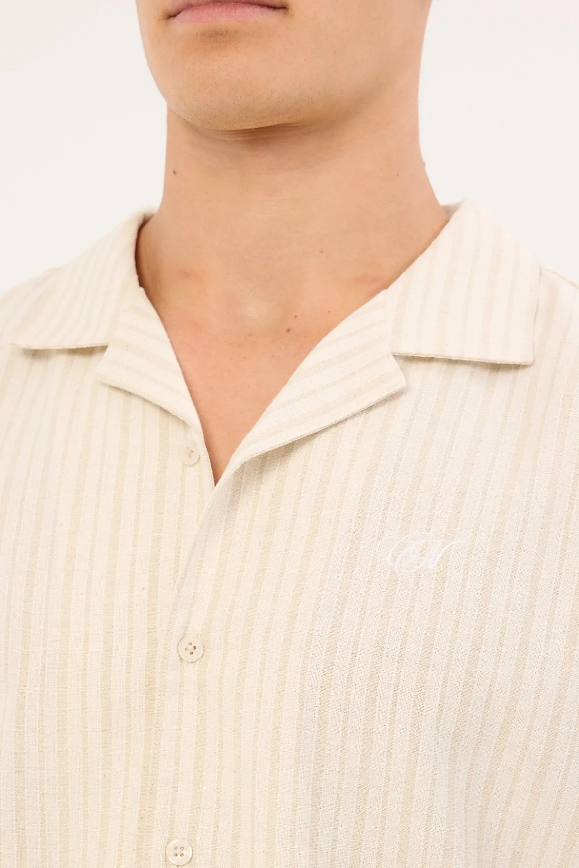Jetty Boxy Resort Shirt Oat Stripe