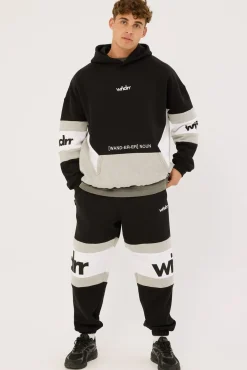 Junction Panel Hood Sweat Black