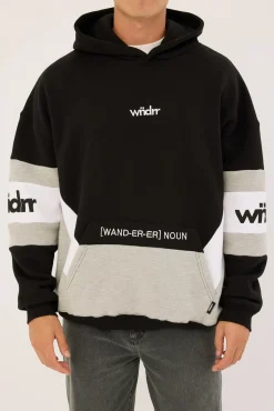Junction Panel Hood Sweat Black