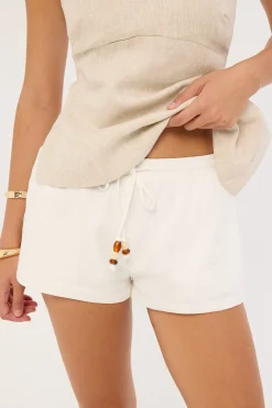 Juni Linen Bead Short White