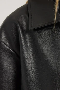 Kandice PU Zip Up Jacket Black